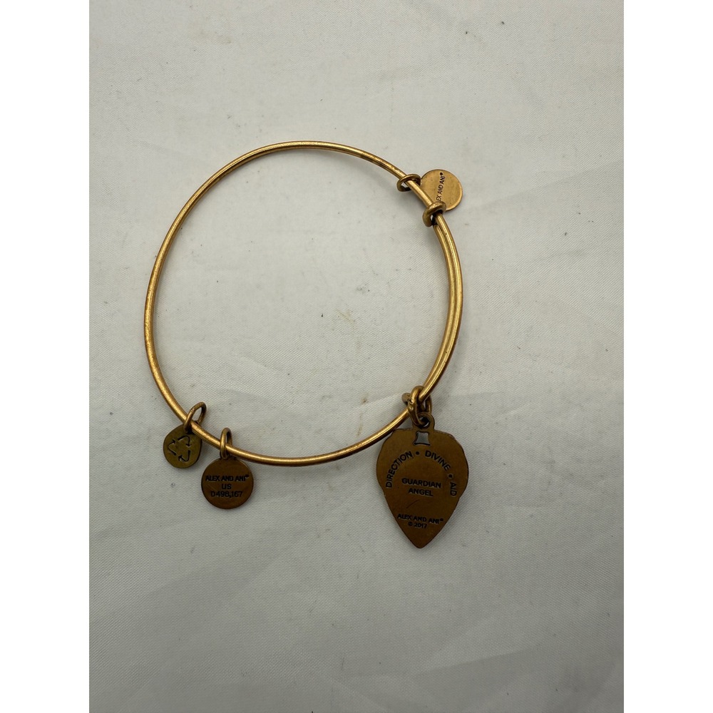 Alex‎ and Ani Guardian Angel Expandable Bangle Bracelet Gold Tone Crystal